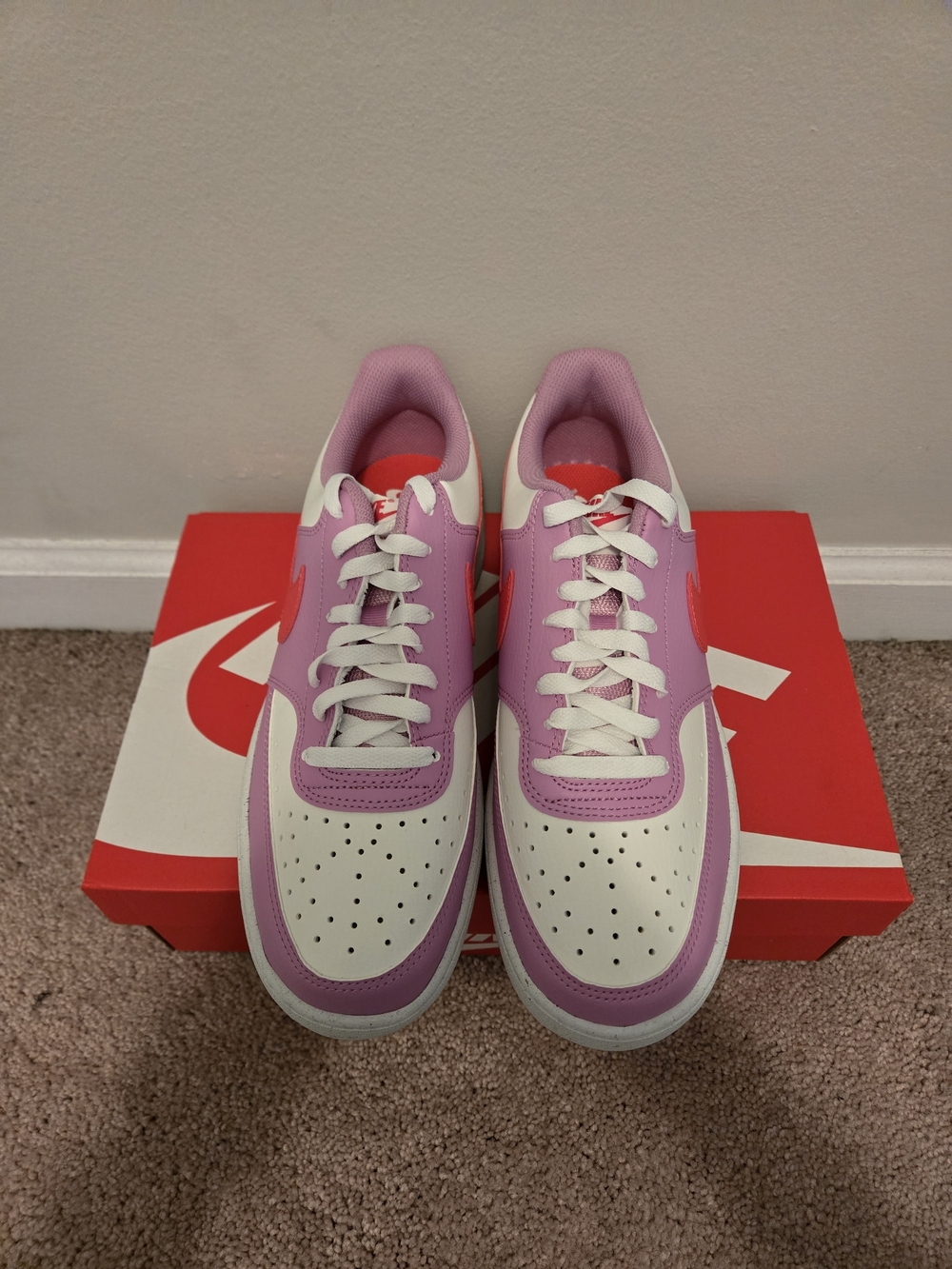 Women’s Nike Court Vision Low Next Nature Pink & White Sneakers